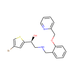 O[C@@H](CNCc1ccccc1OCc1ccccn1)c1cc(Br)cs1 ZINC000014966901