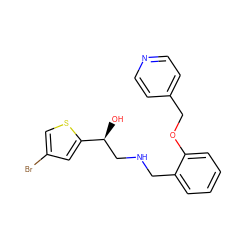 O[C@@H](CNCc1ccccc1OCc1ccncc1)c1cc(Br)cs1 ZINC000014966917