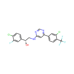 O[C@@H](CNc1cc(-c2ccc(C(F)(F)F)c(Cl)c2)ncn1)c1ccc(Cl)c(F)c1 ZINC000103261253