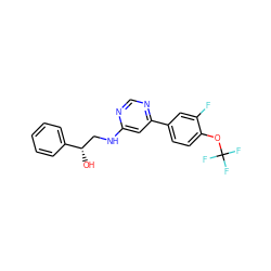 O[C@@H](CNc1cc(-c2ccc(OC(F)(F)F)c(F)c2)ncn1)c1ccccc1 ZINC000103260543