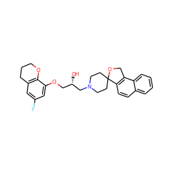 O[C@@H](COc1cc(F)cc2c1OCCC2)CN1CCC2(CC1)OCc1c2ccc2ccccc12 ZINC000026978598