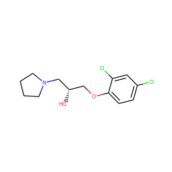 O[C@@H](COc1ccc(Cl)cc1Cl)CN1CCCC1 ZINC000000794533