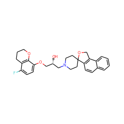 O[C@@H](COc1ccc(F)c2c1OCCC2)CN1CCC2(CC1)OCc1c2ccc2ccccc12 ZINC000026968100