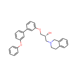 O[C@@H](COc1cccc(-c2cccc(Oc3ccccc3)c2)c1)CN1CCc2ccccc2C1 ZINC000219733755