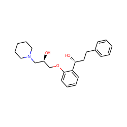 O[C@@H](COc1ccccc1[C@H](O)CCc1ccccc1)CN1CCCCC1 ZINC000013529034