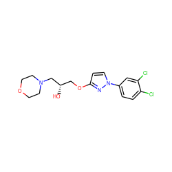 O[C@@H](COc1ccn(-c2ccc(Cl)c(Cl)c2)n1)CN1CCOCC1 ZINC000095556962