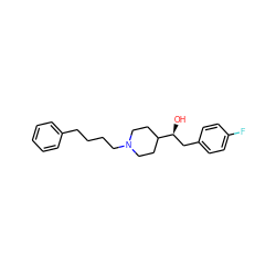 O[C@@H](Cc1ccc(F)cc1)C1CCN(CCCCc2ccccc2)CC1 ZINC000013730000