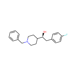 O[C@@H](Cc1ccc(F)cc1)C1CCN(Cc2ccccc2)CC1 ZINC000013729982