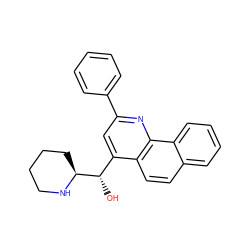 O[C@@H](c1cc(-c2ccccc2)nc2c1ccc1ccccc12)[C@@H]1CCCCN1 ZINC000001729662