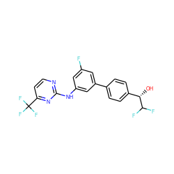 O[C@@H](c1ccc(-c2cc(F)cc(Nc3nccc(C(F)(F)F)n3)c2)cc1)C(F)F ZINC001772583228