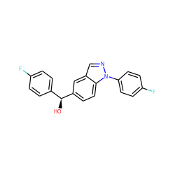 O[C@@H](c1ccc(F)cc1)c1ccc2c(cnn2-c2ccc(F)cc2)c1 ZINC000049110852