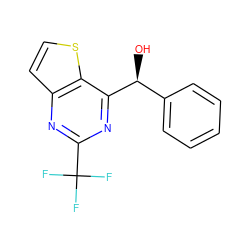 O[C@@H](c1ccccc1)c1nc(C(F)(F)F)nc2ccsc12 ZINC000029048324