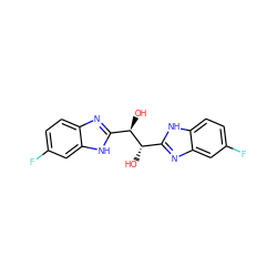 O[C@@H](c1nc2cc(F)ccc2[nH]1)[C@H](O)c1nc2ccc(F)cc2[nH]1 ZINC000015924029