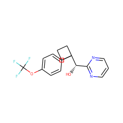 O[C@@H](c1ncccn1)C1(c2ccc(OC(F)(F)F)cc2)CCC1 ZINC000114252466