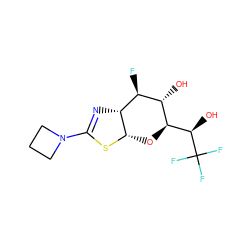 O[C@@H]1[C@@H]([C@@H](O)C(F)(F)F)O[C@@H]2SC(N3CCC3)=N[C@@H]2[C@H]1F ZINC000149314390