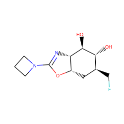 O[C@@H]1[C@@H](CF)C[C@@H]2OC(N3CCC3)=N[C@@H]2[C@H]1O ZINC000148840062