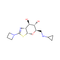 O[C@@H]1[C@@H](CNC2CC2)O[C@@H]2SC(N3CCC3)=N[C@@H]2[C@H]1O ZINC000166793562