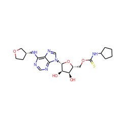 O[C@@H]1[C@@H](COC(=S)NC2CCCC2)O[C@@H](n2cnc3c(N[C@@H]4CCOC4)ncnc32)[C@@H]1O ZINC000013589091