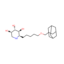 O[C@@H]1[C@@H](O)[C@@H](CCCCCOCC23CC4CC(CC(C4)C2)C3)NC[C@H]1O ZINC000140017706