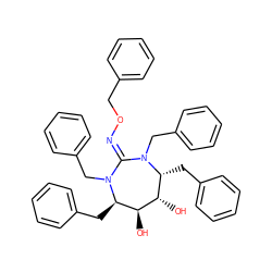 O[C@@H]1[C@@H](O)[C@@H](Cc2ccccc2)N(Cc2ccccc2)C(=NOCc2ccccc2)N(Cc2ccccc2)[C@@H]1Cc1ccccc1 ZINC000026256977