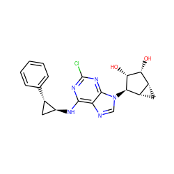 O[C@@H]1[C@H](O)[C@@H]2C[C@@H]2[C@H]1n1cnc2c(N[C@H]3C[C@@H]3c3ccccc3)nc(Cl)nc21 ZINC000045496206