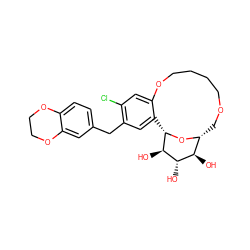 O[C@@H]1[C@H]2COCCCCOc3cc(Cl)c(Cc4ccc5c(c4)OCCO5)cc3[C@H](O2)[C@H](O)[C@H]1O ZINC000072116286