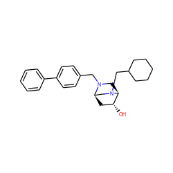 O[C@@H]1C[C@@H]2CN(CC3CCCCC3)[C@H]1CN2Cc1ccc(-c2ccccc2)cc1 ZINC000653858610