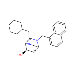 O[C@@H]1C[C@@H]2CN(CC3CCCCC3)[C@H]1CN2Cc1cccc2ccccc12 ZINC000653887867