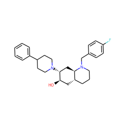 O[C@@H]1C[C@H]2CCCN(Cc3ccc(F)cc3)[C@@H]2C[C@H]1N1CCC(c2ccccc2)CC1 ZINC000013799374