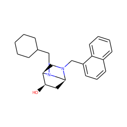 O[C@@H]1C[C@H]2CN(CC3CCCCC3)[C@@H]1CN2Cc1cccc2ccccc12 ZINC000653887865