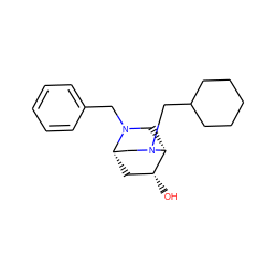 O[C@@H]1C[C@H]2CN(CC3CCCCC3)[C@@H]1CN2Cc1ccccc1 ZINC000653886000