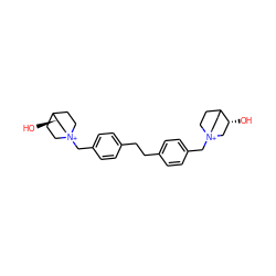 O[C@@H]1C[N+]2(Cc3ccc(CCc4ccc(C[N+]56CCC(CC5)[C@H](O)C6)cc4)cc3)CCC1CC2 ZINC000071341044