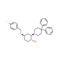 O[C@@H]1CC[C@@H](OCc2ccc(F)cc2)C[C@H]1N1CCC(c2ccccc2)(c2ccccc2)CC1 ZINC000473096873