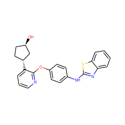 O[C@@H]1CC[C@@H](c2cccnc2Oc2ccc(Nc3nc4ccccc4s3)cc2)C1 ZINC000139147136