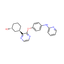 O[C@@H]1CCC[C@@H](c2nccnc2Oc2ccc(Nc3ccccn3)cc2)C1 ZINC000139349772