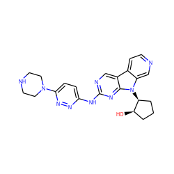 O[C@@H]1CCC[C@@H]1n1c2cnccc2c2cnc(Nc3ccc(N4CCNCC4)nn3)nc21 ZINC000169706812