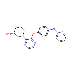 O[C@@H]1CCC[C@H](c2nccnc2Oc2ccc(Nc3ccccn3)cc2)C1 ZINC000139349519