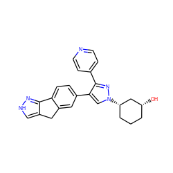O[C@@H]1CCC[C@H](n2cc(-c3ccc4c(c3)Cc3c[nH]nc3-4)c(-c3ccncc3)n2)C1 ZINC000071331206