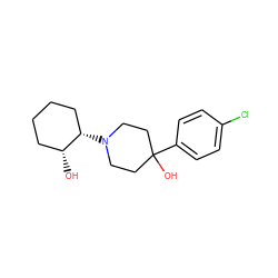 O[C@@H]1CCCC[C@@H]1N1CCC(O)(c2ccc(Cl)cc2)CC1 ZINC000028237156