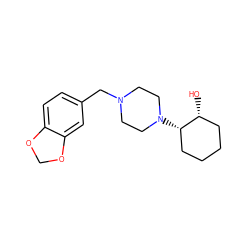 O[C@@H]1CCCC[C@@H]1N1CCN(Cc2ccc3c(c2)OCO3)CC1 ZINC000028239202