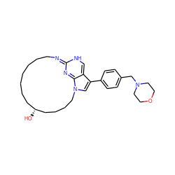 O[C@@H]1CCCCCCCN=C2N=c3c(c(-c4ccc(CN5CCOCC5)cc4)cn3CCCC1)=CN2 ZINC001772645694