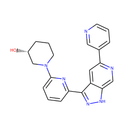 O[C@@H]1CCCN(c2cccc(-c3n[nH]c4cnc(-c5cccnc5)cc34)n2)C1 ZINC000205255411