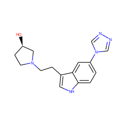 O[C@@H]1CCN(CCc2c[nH]c3ccc(-n4cnnc4)cc23)C1 ZINC000013794028