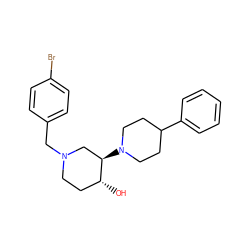 O[C@@H]1CCN(Cc2ccc(Br)cc2)C[C@H]1N1CCC(c2ccccc2)CC1 ZINC000022940520