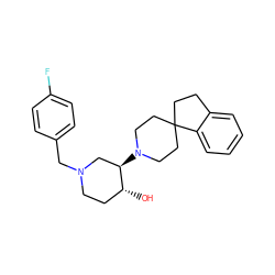 O[C@@H]1CCN(Cc2ccc(F)cc2)C[C@H]1N1CCC2(CCc3ccccc32)CC1 ZINC000022937417