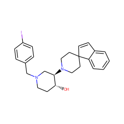 O[C@@H]1CCN(Cc2ccc(I)cc2)C[C@H]1N1CCC2(C=Cc3ccccc32)CC1 ZINC000022937405