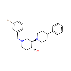 O[C@@H]1CCN(Cc2cccc(Br)c2)C[C@H]1N1CCC(c2ccccc2)CC1 ZINC000096900121