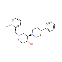 O[C@@H]1CCN(Cc2ccccc2Br)C[C@H]1N1CCC(c2ccccc2)CC1 ZINC000022940516