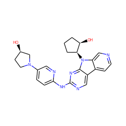 O[C@@H]1CCN(c2ccc(Nc3ncc4c5ccncc5n([C@H]5CCC[C@H]5O)c4n3)nc2)C1 ZINC000169706819