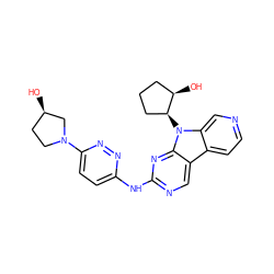 O[C@@H]1CCN(c2ccc(Nc3ncc4c5ccncc5n([C@H]5CCC[C@H]5O)c4n3)nn2)C1 ZINC000140543922